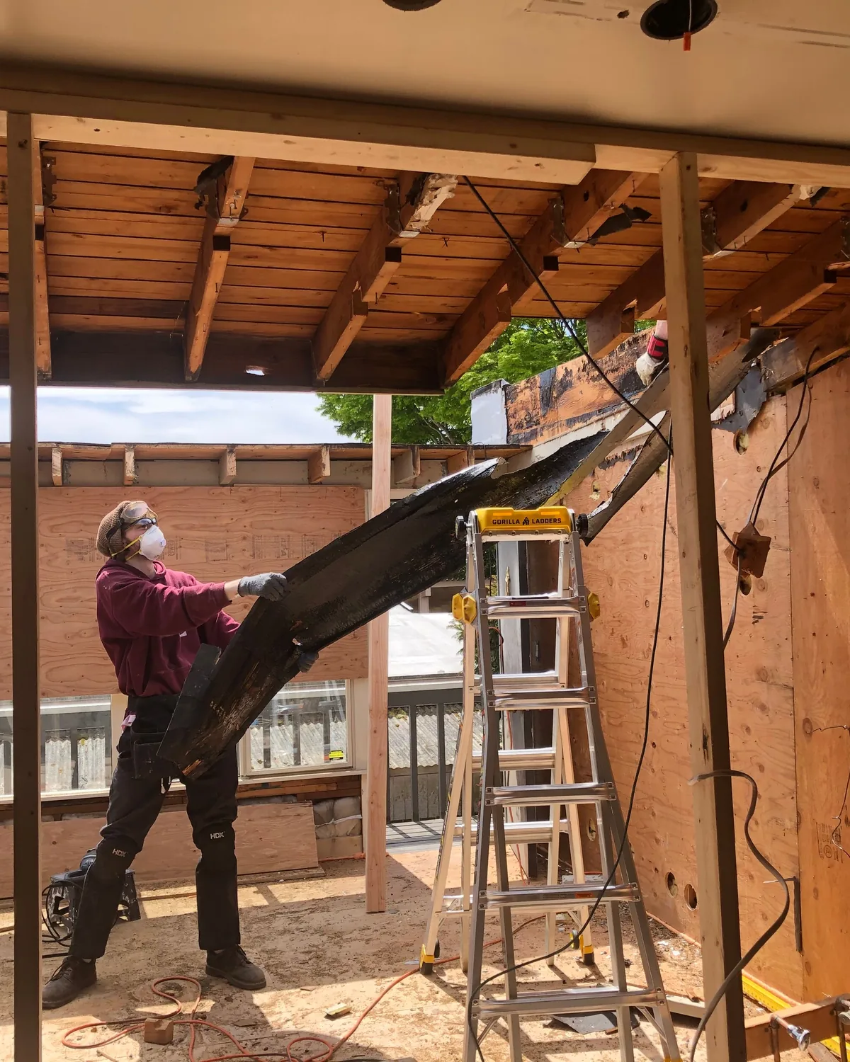 Tradesperson working on a residential renovation